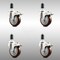 Service Caster 4 Inch 316SS Maroon Poly Swivel 1-1/4 Inch Expanding Stem Caster Set Lock Brake SCC-SS316TTLEX20S414-PPUB-MRN-114-4 - alternate 1